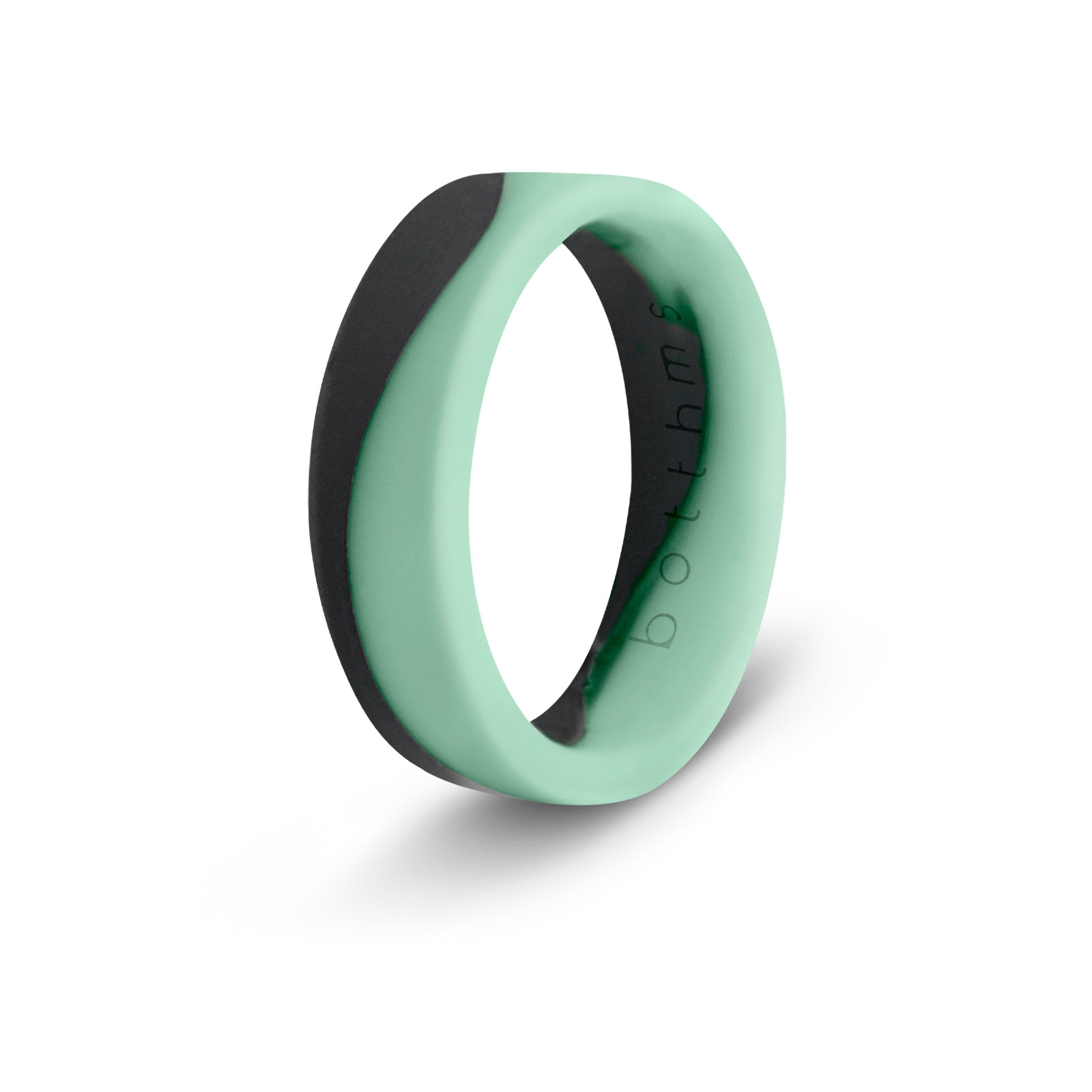 Botthms Ladies Flow Mint Black Silicone Ring