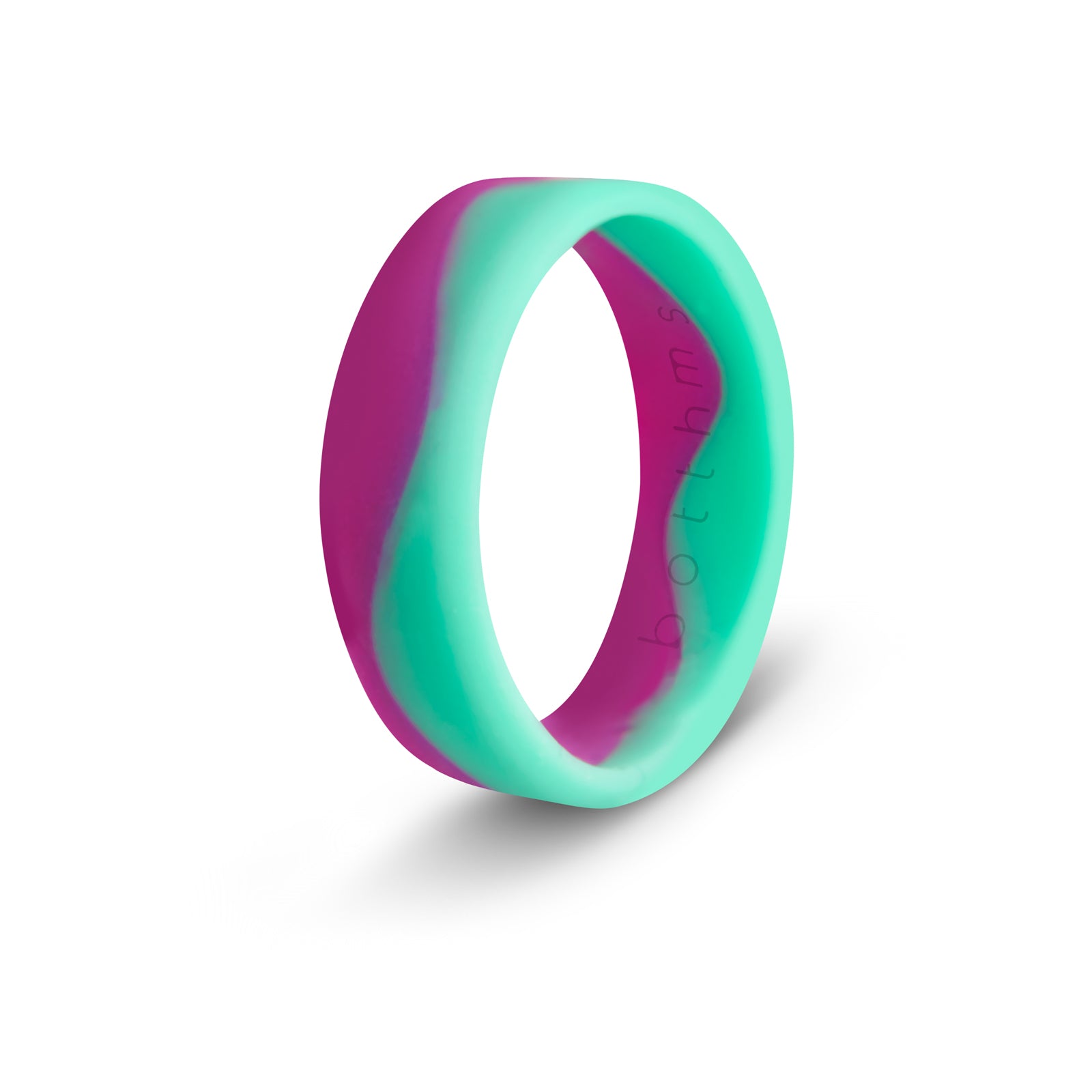 botthms Green Purple Ladies Flow Silicone Ring
