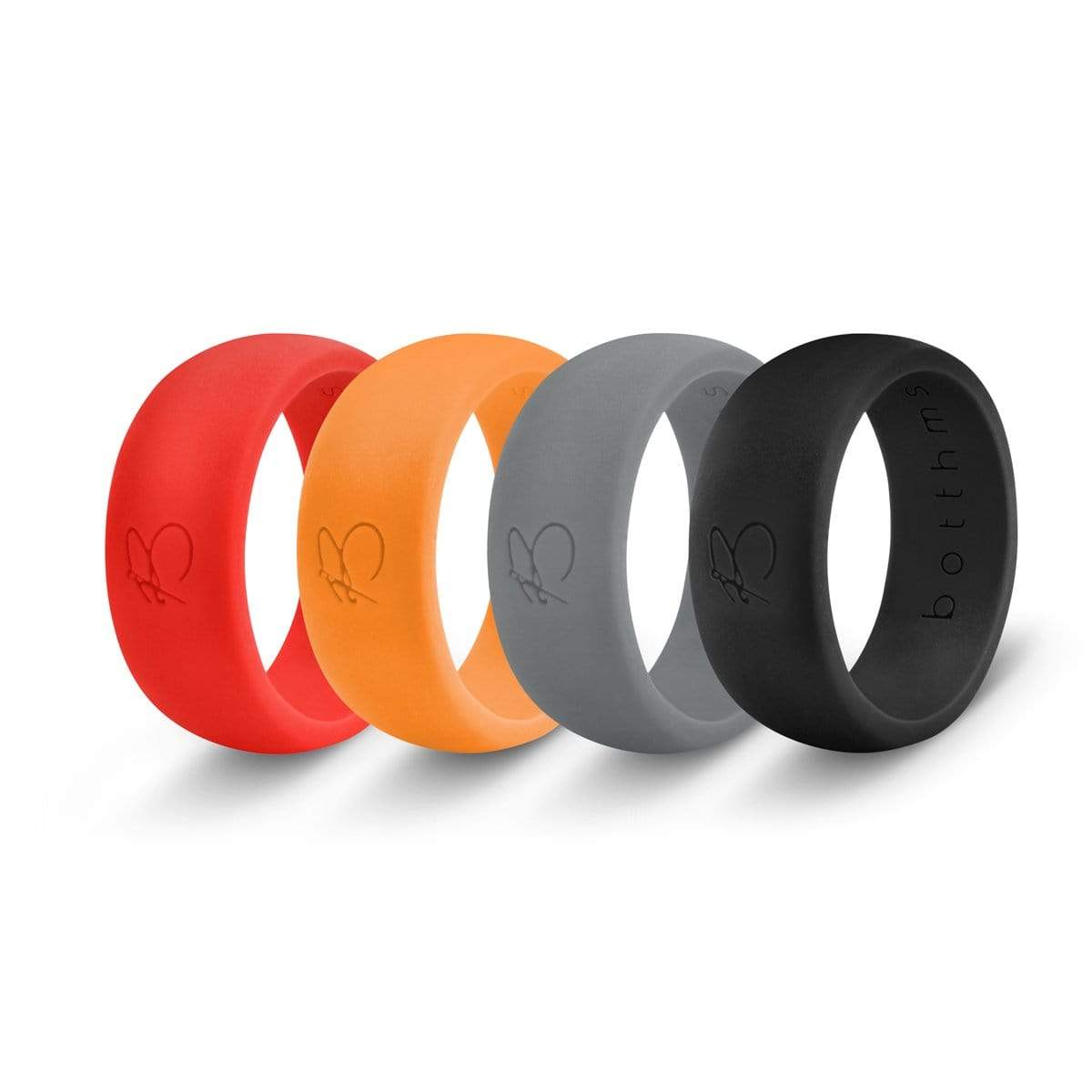 botthms active range silicone rings combo pack - red, orange, grey and black