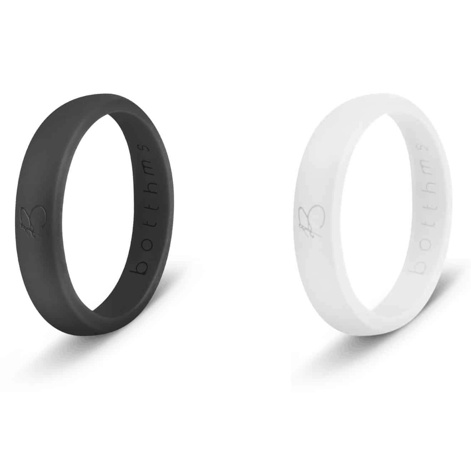 botthms ladies black and white active silicone ring